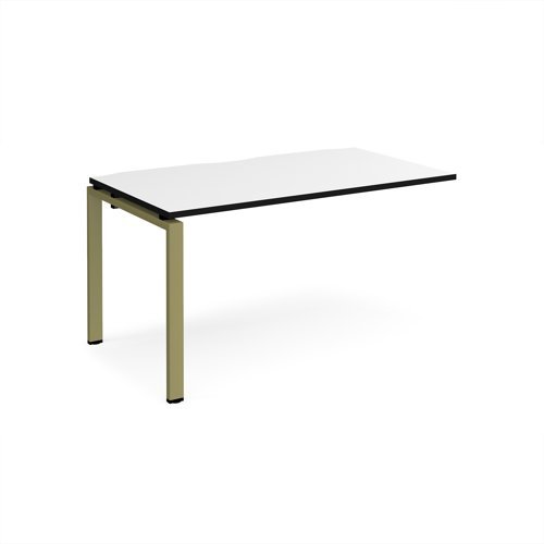 Adapt add on unit single 1400mm x 800mm - green frame White Top black edge - E148-AB-GN-WK