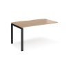 Adapt add on unit single 1400mm x 800mm - black frame Beech top - E148-AB-K-B