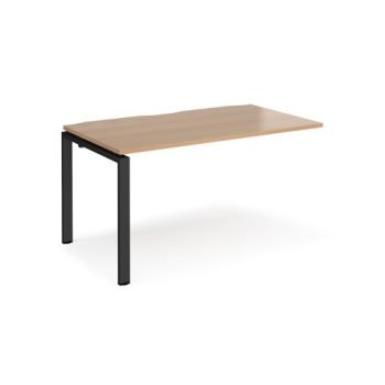 Adapt add on unit single 1400mm x 800mm - black frame Beech top - E148-AB-K-B