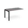 Adapt add on unit single 1400mm x 800mm - black frame Grey Oak Top - E148-AB-K-GO