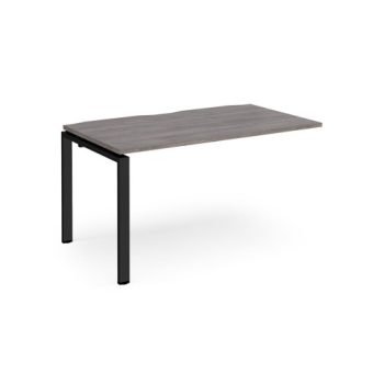 Adapt add on unit single 1400mm x 800mm - black frame Grey Oak Top - E148-AB-K-GO