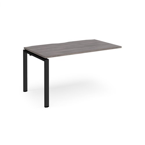 Adapt add on unit single 1400mm x 800mm - black frame Grey Oak Top - E148-AB-K-GO