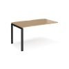 Adapt add on unit single 1400mm x 800mm - black frame Oak Top - E148-AB-K-O