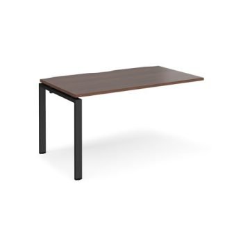 Adapt add on unit single 1400mm x 800mm - black frame Walnut top - E148-AB-K-W