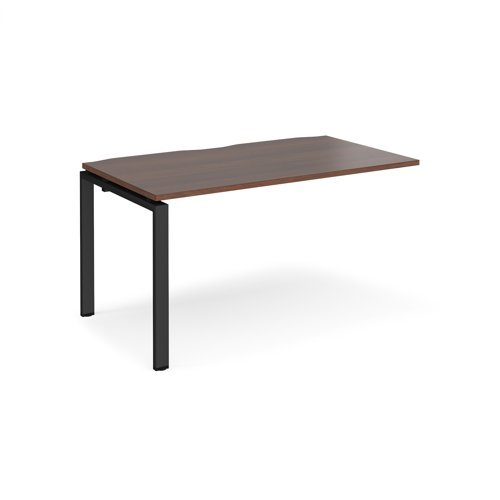 Adapt add on unit single 1400mm x 800mm - black frame Walnut top - E148-AB-K-W
