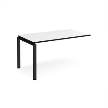 Adapt add on unit single 1400mm x 800mm - black frame White Top black edge - E148-AB-K-WK