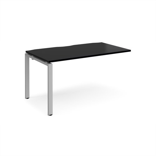 Adapt add on unit single 1400mm x 800mm - silver frame black top - E148-AB-S-BK