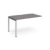 Adapt add on unit single 1400mm x 800mm - silver frame Grey Oak Top - E148-AB-S-GO