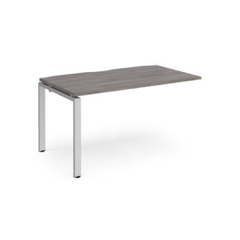 Adapt add on unit single 1400mm x 800mm - silver frame Grey Oak Top - E148-AB-S-GO
