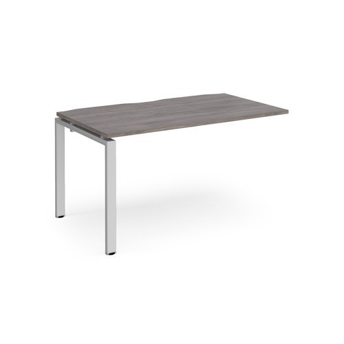 Adapt add on unit single 1400mm x 800mm - silver frame Grey Oak Top - E148-AB-S-GO