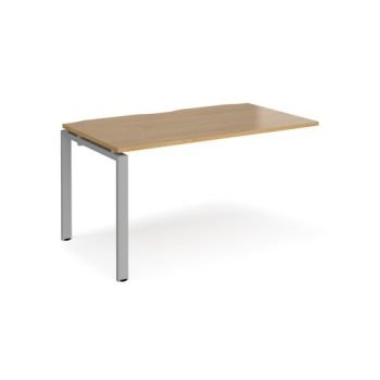 Adapt add on unit single 1400mm x 800mm - silver frame Oak Top - E148-AB-S-O
