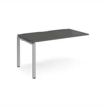 Adapt add on unit single 1400mm x 800mm - silver frame storm grey top - E148-AB-S-OG