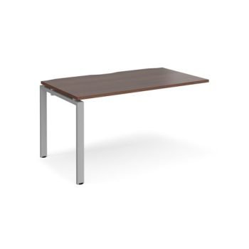 Adapt add on unit single 1400mm x 800mm - silver frame Walnut top - E148-AB-S-W