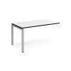 Adapt add on unit single 1400mm x 800mm - silver frame White Top black edge - E148-AB-S-WK