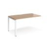 Adapt add on unit single 1400mm x 800mm - white frame Beech top - E148-AB-WH-B