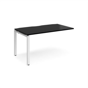 Adapt add on unit single 1400mm x 800mm - white frame black top - E148-AB-WH-BK