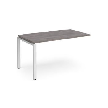 Adapt add on unit single 1400mm x 800mm - white frame Grey Oak Top - E148-AB-WH-GO