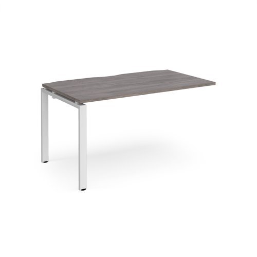 Adapt add on unit single 1400mm x 800mm - white frame Grey Oak Top - E148-AB-WH-GO