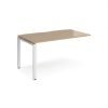 Adapt add on unit single 1400mm x 800mm - white frame Kendal Oak Top - E148-AB-WH-KO