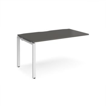 Adapt add on unit single 1400mm x 800mm - white frame storm grey top - E148-AB-WH-OG