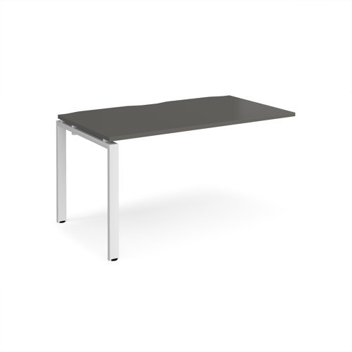 Adapt add on unit single 1400mm x 800mm - white frame storm grey top - E148-AB-WH-OG