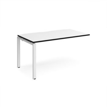Adapt add on unit single 1400mm x 800mm - white frame White Top black edge - E148-AB-WH-WK