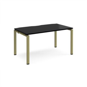 Adapt single desk 1400mm x 800mm - green frame black top - E148-GN-BK