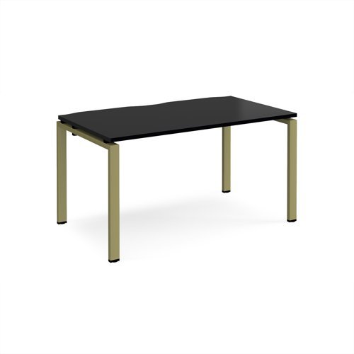 Adapt single desk 1400mm x 800mm - green frame black top - E148-GN-BK