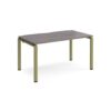 Adapt single desk 1400mm x 800mm - green frame Grey Oak Top - E148-GN-GO