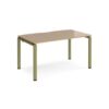 Adapt single desk 1400mm x 800mm - green frame Kendal Oak Top - E148-GN-KO