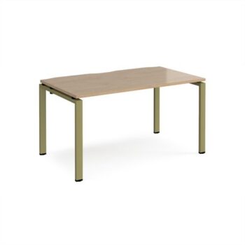 Adapt single desk 1400mm x 800mm - green frame Kendal Oak Top - E148-GN-KO