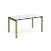 Adapt single desk 1400mm x 800mm - green frame White Top black edge - E148-GN-WK