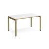 Adapt single desk 1400mm x 800mm - green frame White Top oak edge - E148-GN-WO