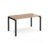 Adapt single desk 1400mm x 800mm - black frame Beech top - E148-K-B