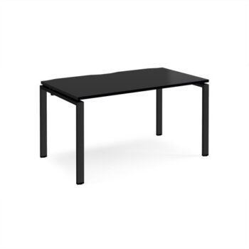 Adapt single desk 1400mm x 800mm - black frame black top - E148-K-BK