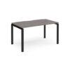 Adapt single desk 1400mm x 800mm - black frame Grey Oak Top - E148-K-GO