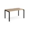Adapt single desk 1400mm x 800mm - black frame Kendal Oak Top - E148-K-KO