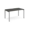 Adapt single desk 1400mm x 800mm - silver frame storm grey top - E148-S-OG