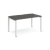 Adapt single desk 1400mm x 800mm - white frame storm grey top - E148-WH-OG