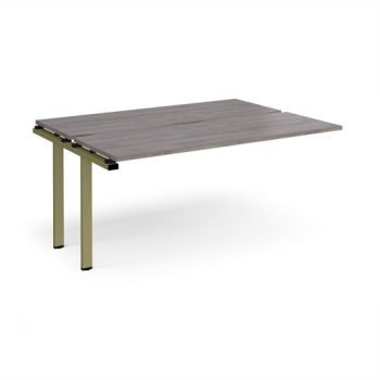 Adapt add on unit single 1600mm x 1200mm - green frame Grey Oak Top - E1612-AB-GN-GO