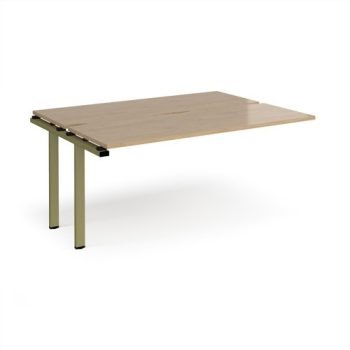 Adapt add on unit single 1600mm x 1200mm - green frame Kendal Oak Top - E1612-AB-GN-KO