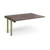 Adapt add on unit single 1600mm x 1200mm - green frame Walnut top - E1612-AB-GN-W