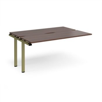 Adapt add on unit single 1600mm x 1200mm - green frame Walnut top - E1612-AB-GN-W