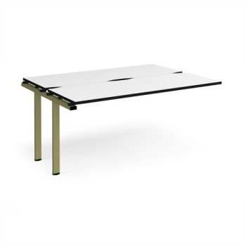 Adapt add on unit single 1600mm x 1200mm - green frame White Top black edge - E1612-AB-GN-WK