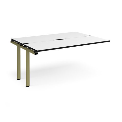 Adapt add on unit single 1600mm x 1200mm - green frame White Top black edge - E1612-AB-GN-WK