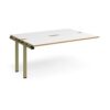 Adapt add on unit single 1600mm x 1200mm - green frame White Top oak edge - E1612-AB-GN-WO