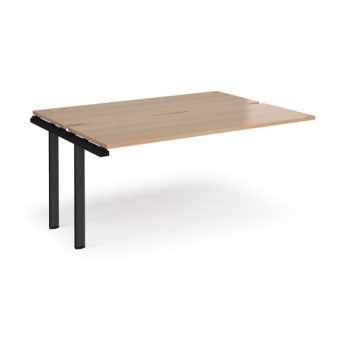 Adapt add on unit single 1600mm x 1200mm - black frame Beech top - E1612-AB-K-B