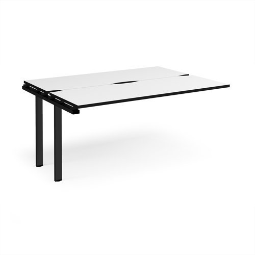 Adapt add on unit single 1600mm x 1200mm - black frame White Top black edge - E1612-AB-K-WK