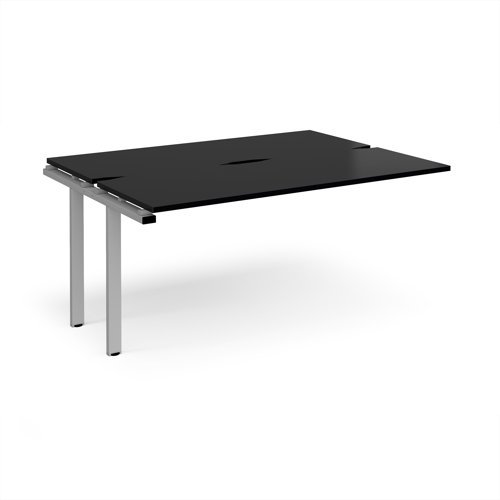 Adapt add on unit single 1600mm x 1200mm - silver frame black top - E1612-AB-S-BK