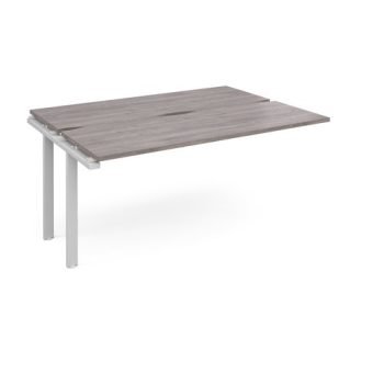 Adapt add on unit single 1600mm x 1200mm - white frame Grey Oak Top - E1612-AB-WH-GO